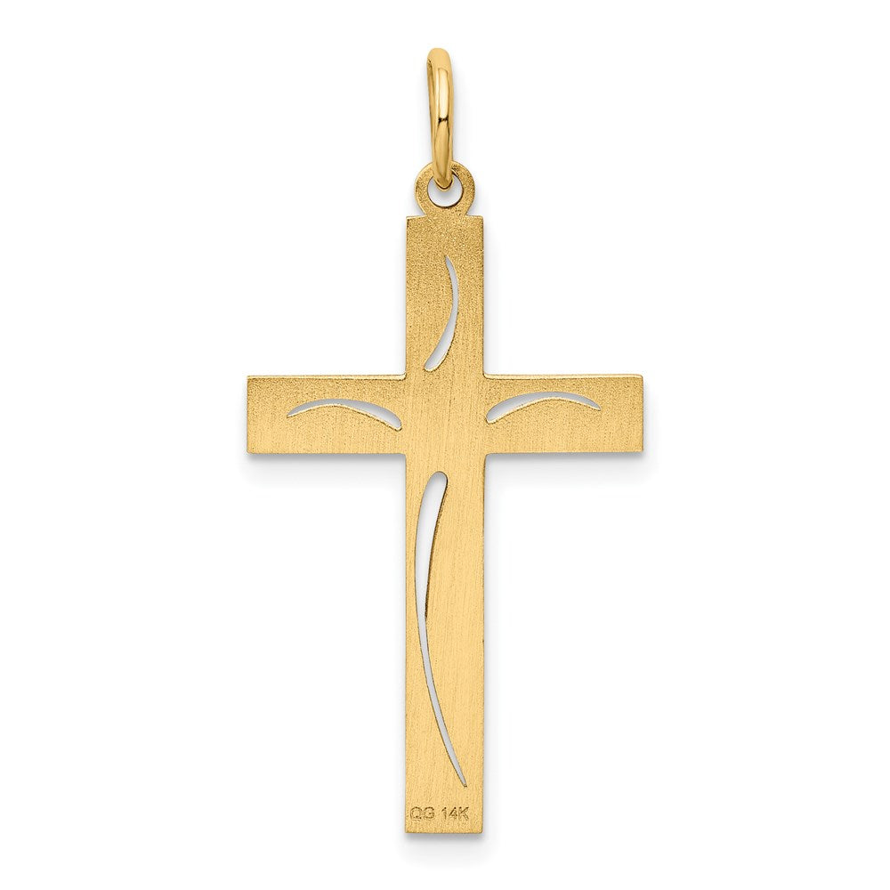 14K Gelbgold 14K Lasergraviert Kreuz Anhänger