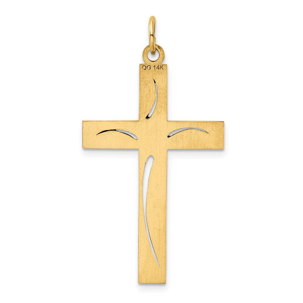 14K Gelbgold 14K Lasergraviert Kreuz Anhänger