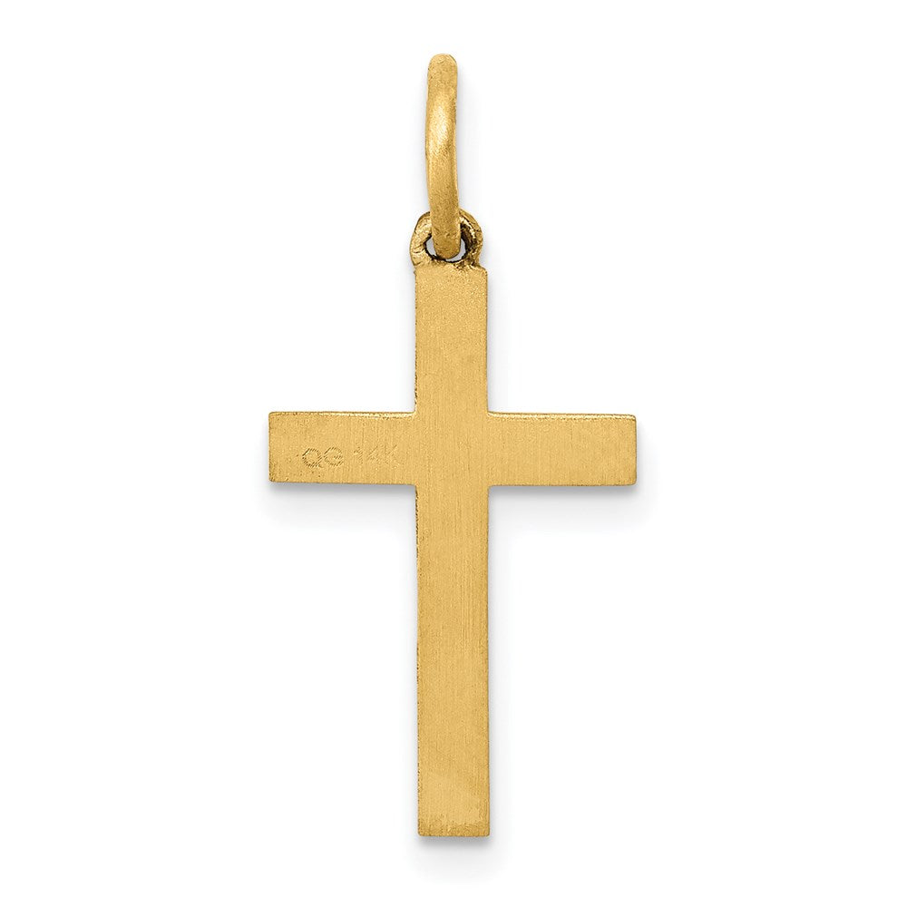 14K Gelbgold 14K Lasergeschnitten Ichthus Kreuz Charm