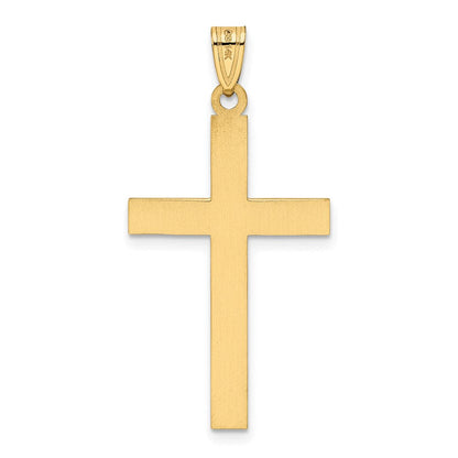 14K Gelbgold 14K Massiv Lasergraviert Geätzt Kreuz Anhänger