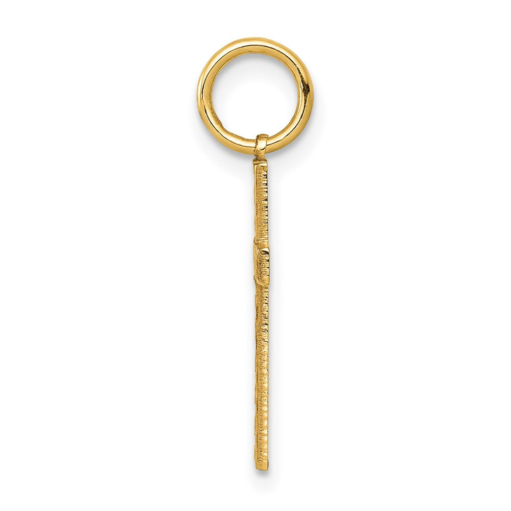14K Gelbgold 14K Lasergraviert Kreuz Charm