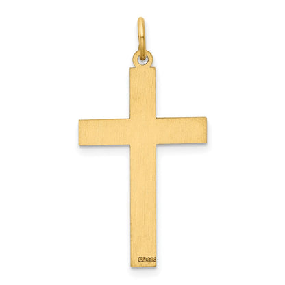 14K Gelbgold 14K Lasergraviert Kreuz Anhänger