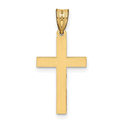 14K Gelbgold 14K Florentinisch Satiniert Kreuz Anhänger