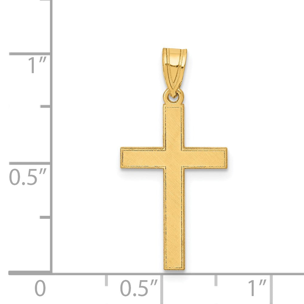 14K Gelbgold 14K Florentinisch Satiniert Kreuz Anhänger