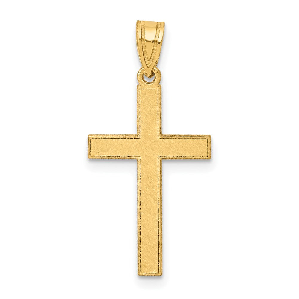 14K Gelbgold 14K Florentinisch Satiniert Kreuz Anhänger
