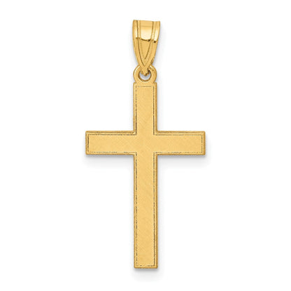 14K Gelbgold 14K Florentinisch Satiniert Kreuz Anhänger