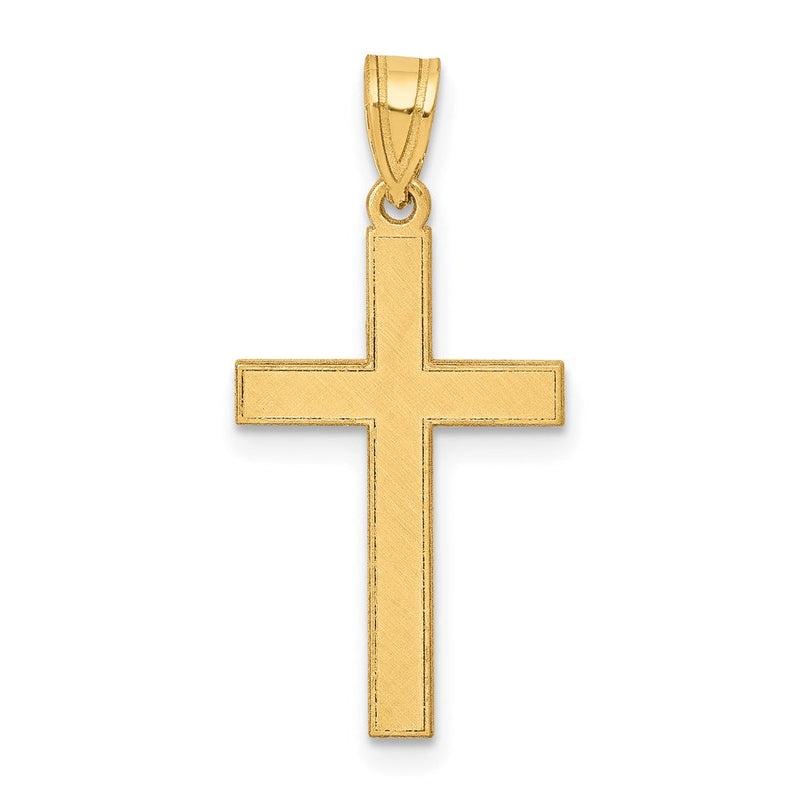 14K Gelbgold 14K Florentinisch Satiniert Kreuz Anhänger