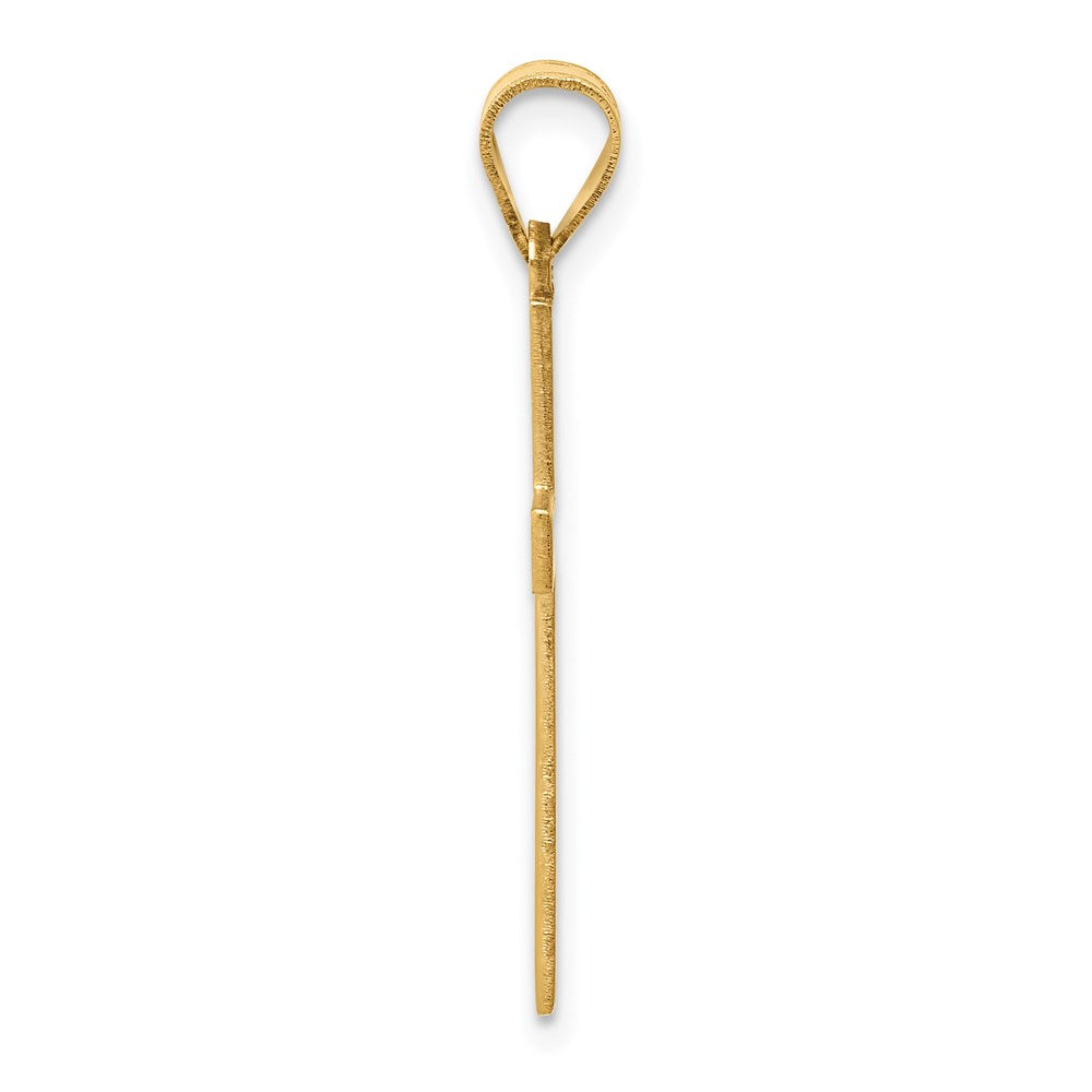 14K Gelbgold 14K Florentinisch Satiniert Kreuz Anhänger