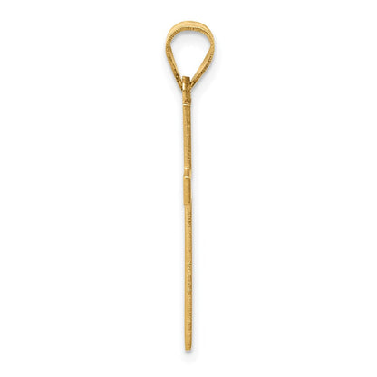 14K Gelbgold 14K Florentinisch Satiniert Kreuz Anhänger
