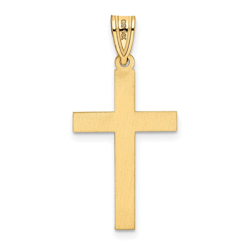 14K Gelbgold 14K Florentinisch Satiniert Kreuz Anhänger