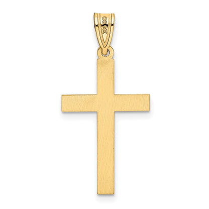 14K Gelbgold 14K Florentinisch Satiniert Kreuz Anhänger