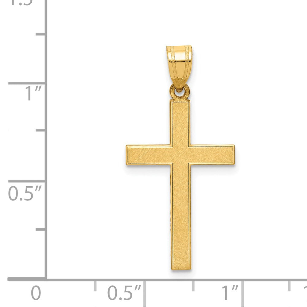 14K Gelbgold 14K Florentinisch Satiniert Kreuz Anhänger