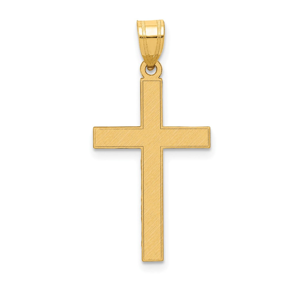14K Gelbgold 14K Florentinisch Satiniert Kreuz Anhänger