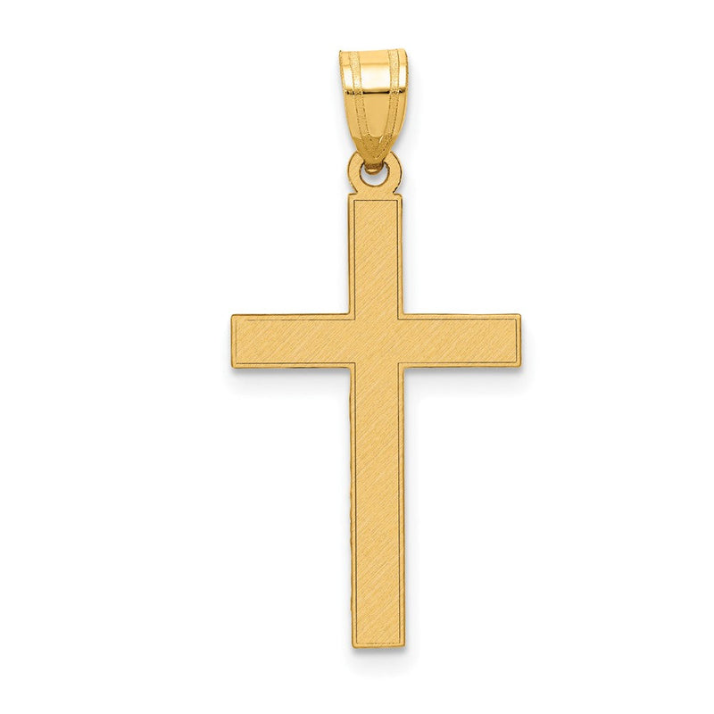 14K Gelbgold 14K Florentinisch Satiniert Kreuz Anhänger