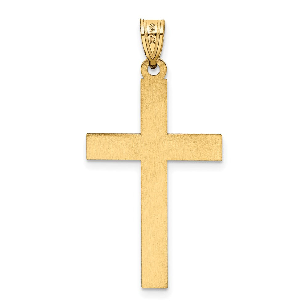 14K Gelbgold 14K Florentinisch Satiniert Kreuz Anhänger