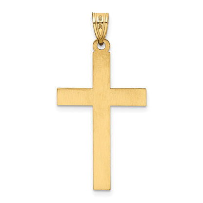 14K Gelbgold 14K Florentinisch Satiniert Kreuz Anhänger