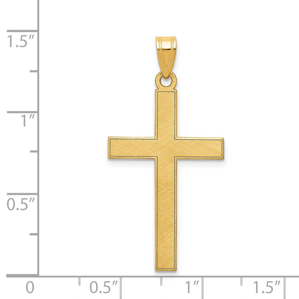 14K Gelbgold 14K Florentinisch Satiniert Kreuz Anhänger