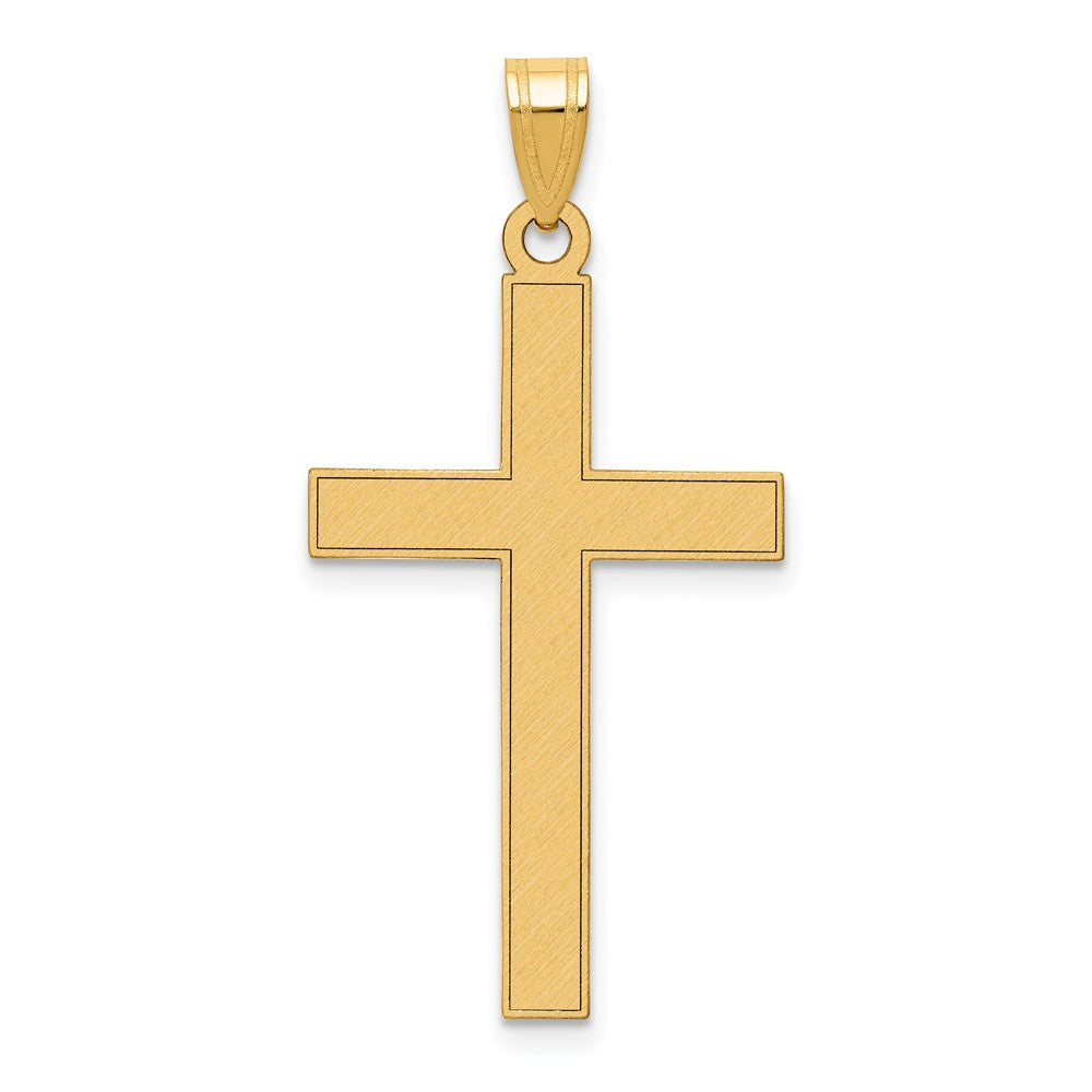 14K Gelbgold 14K Florentinisch Satiniert Kreuz Anhänger