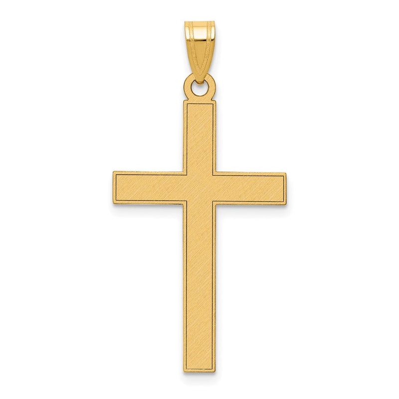 14K Gelbgold 14K Florentinisch Satiniert Kreuz Anhänger