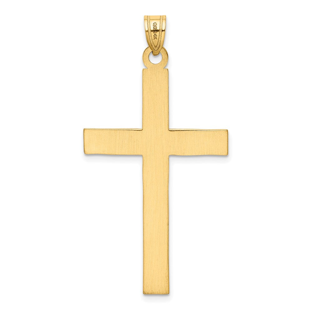 14K Gelbgold 14K Florentinisch Satiniert Kreuz Anhänger