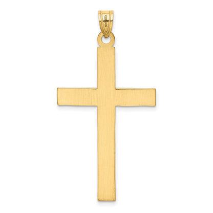 14K Gelbgold 14K Florentinisch Satiniert Kreuz Anhänger