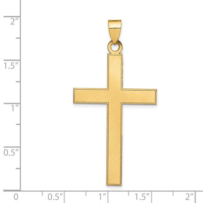 14K Gelbgold 14K Florentinisch Satiniert Kreuz Anhänger