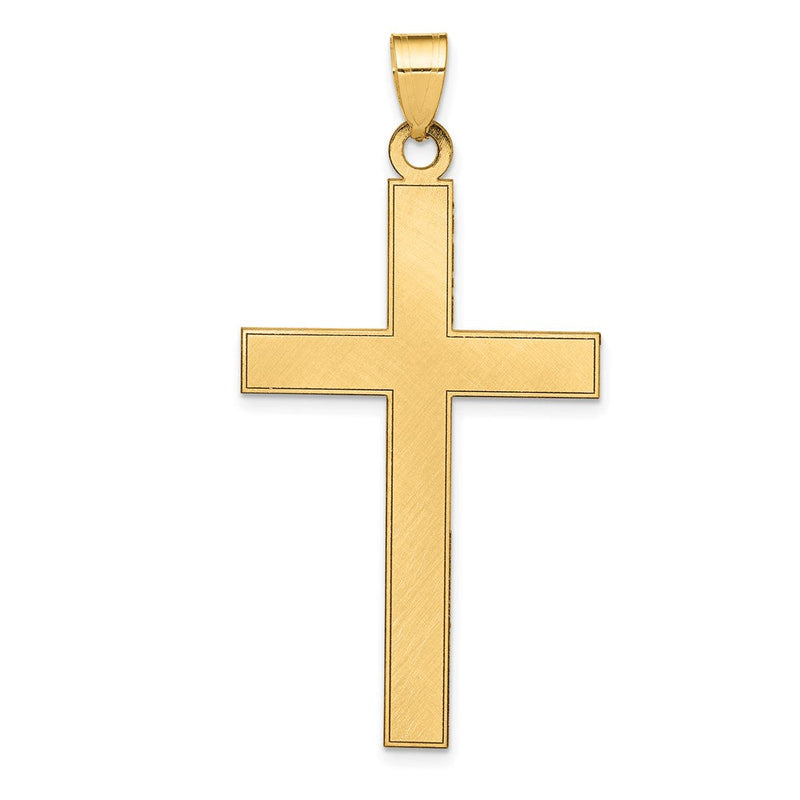14K Gelbgold 14K Florentinisch Satiniert Kreuz Anhänger