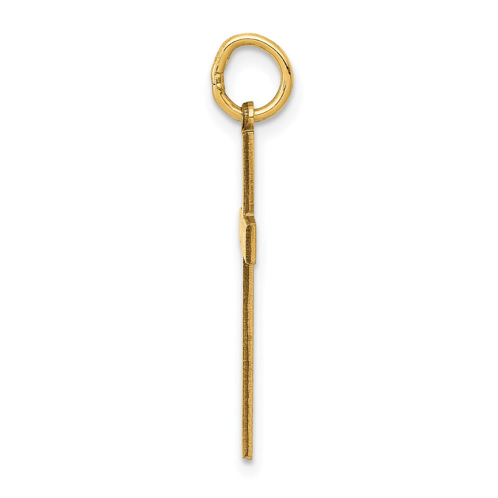 14K Gelbgold 14K Lasergraviert Kreuz Charm
