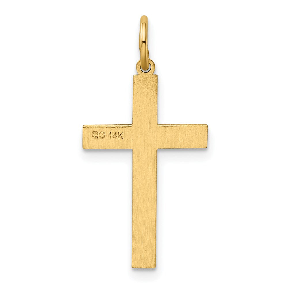 14K Gelbgold 14K Lasergraviert Kreuz Charm