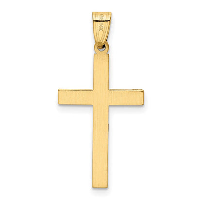 14K Gelbgold 14K Massiv Lasergraviert Geätzt Kreuz Anhänger
