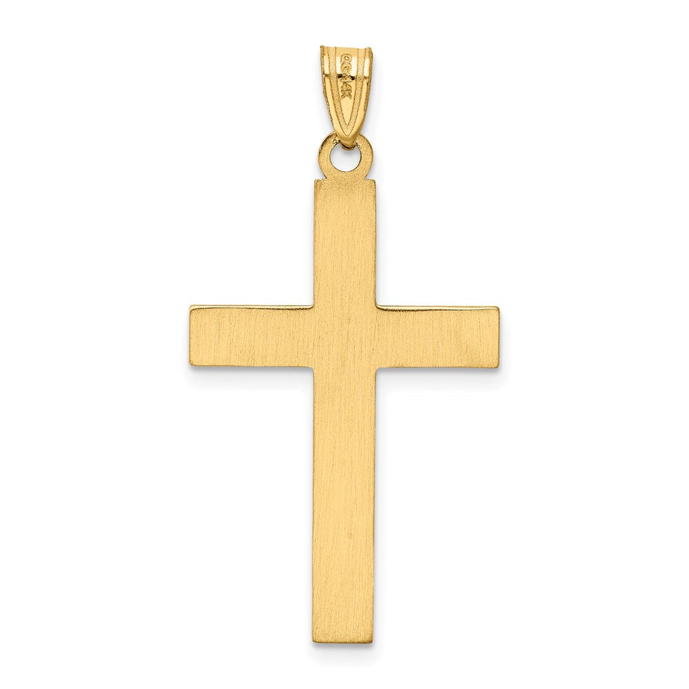 14K Gelbgold 14K Massiv Lasergraviert Geätzt Kreuz Anhänger
