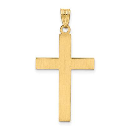 14K Gelbgold 14K Massiv Lasergraviert Geätzt Kreuz Anhänger