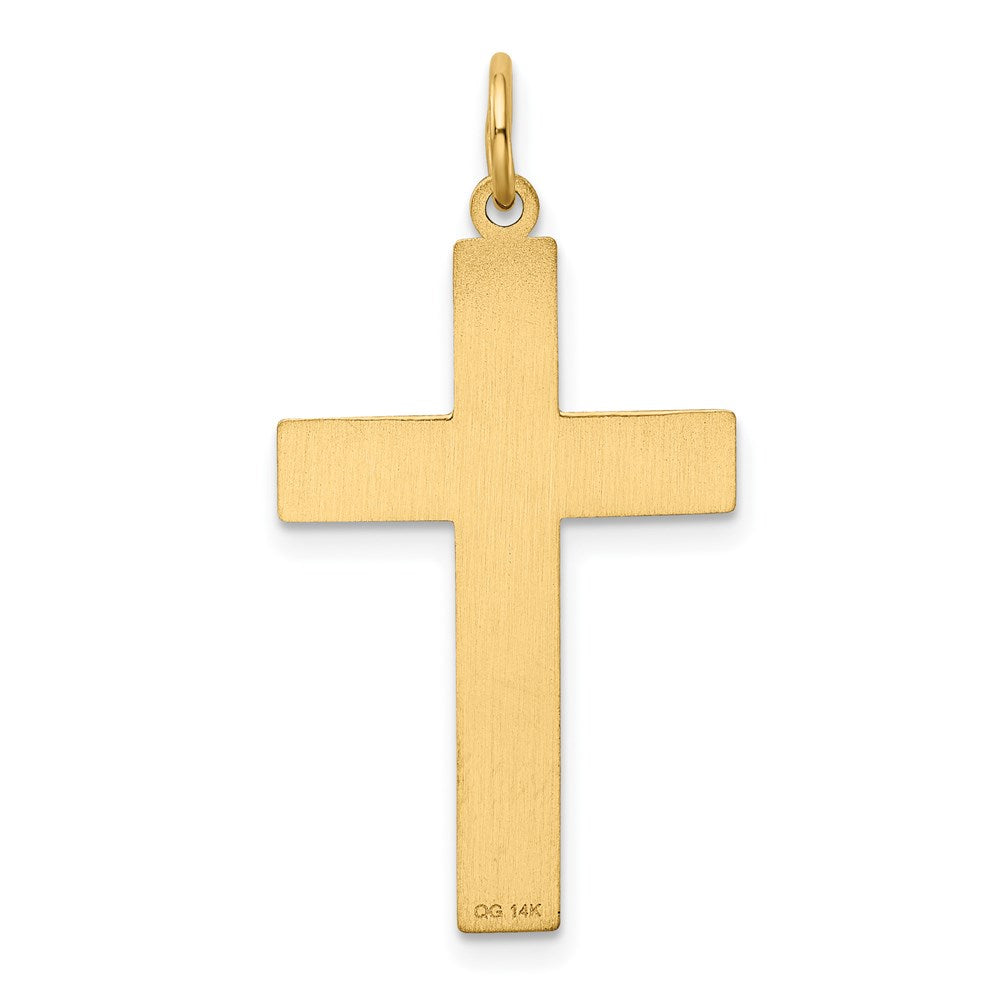 14K Gelbgold 14K Lasergraviert Ichthus Kreuz Anhänger