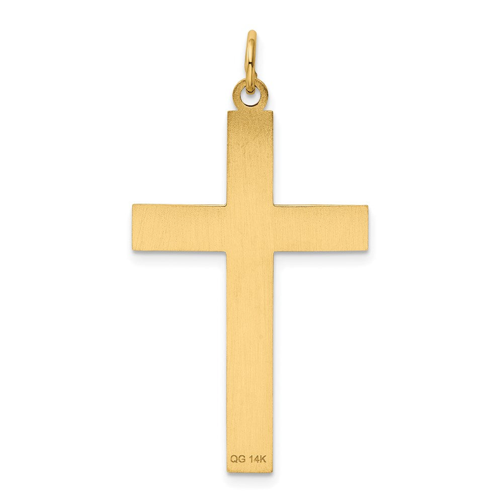 14K Gelbgold 14K Lasergraviert Kreuz Anhänger