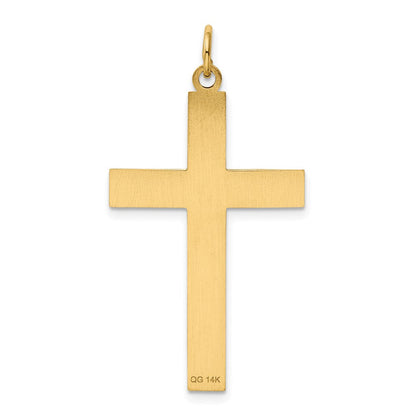 14K Gelbgold 14K Lasergraviert Kreuz Anhänger