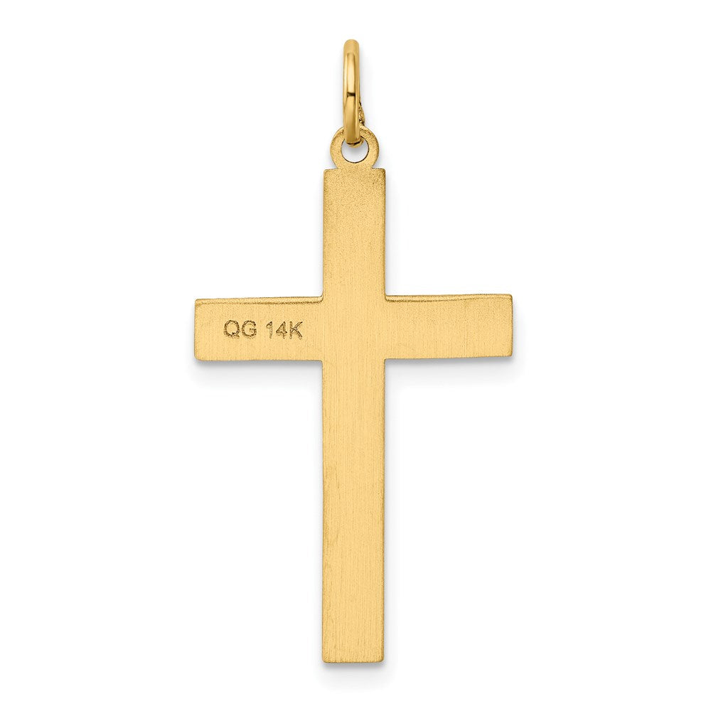 14K Gelbgold 14K Lasergraviert Kreuz Anhänger