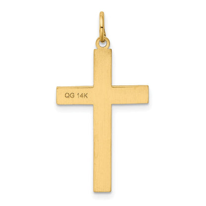 14K Gelbgold 14K Lasergraviert Kreuz Anhänger