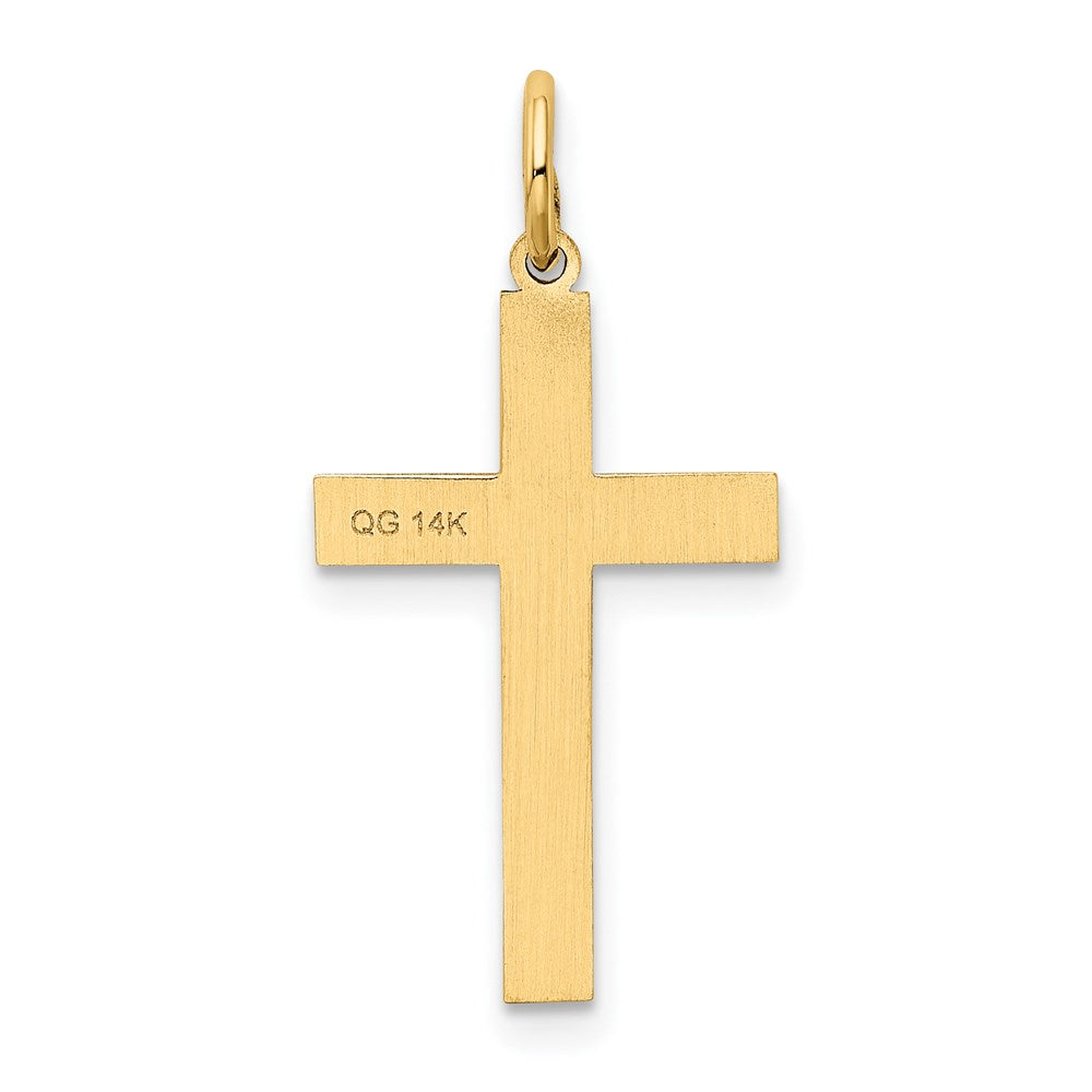 14K Gelbgold 14K Lasergraviert Kreuz Charm