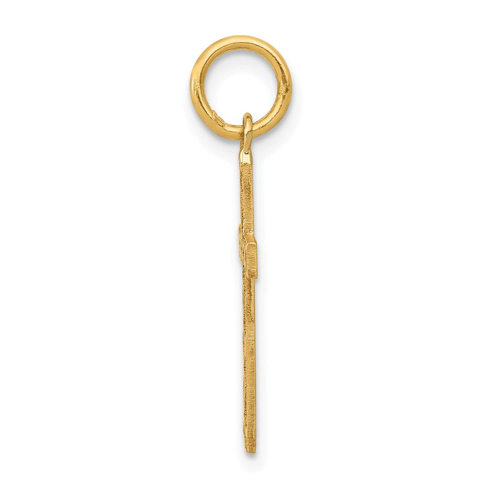 14K Gelbgold 14K Lasergraviert Kreuz Charm