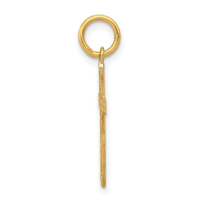 14K Gelbgold 14K Lasergraviert Kreuz Charm