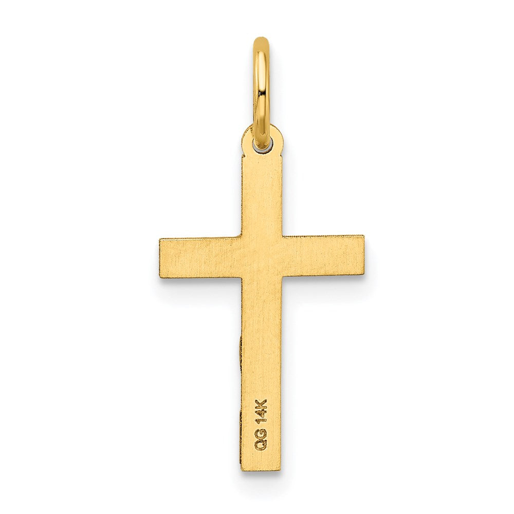 14K Gelbgold 14K Lasergraviert Kreuz Charm