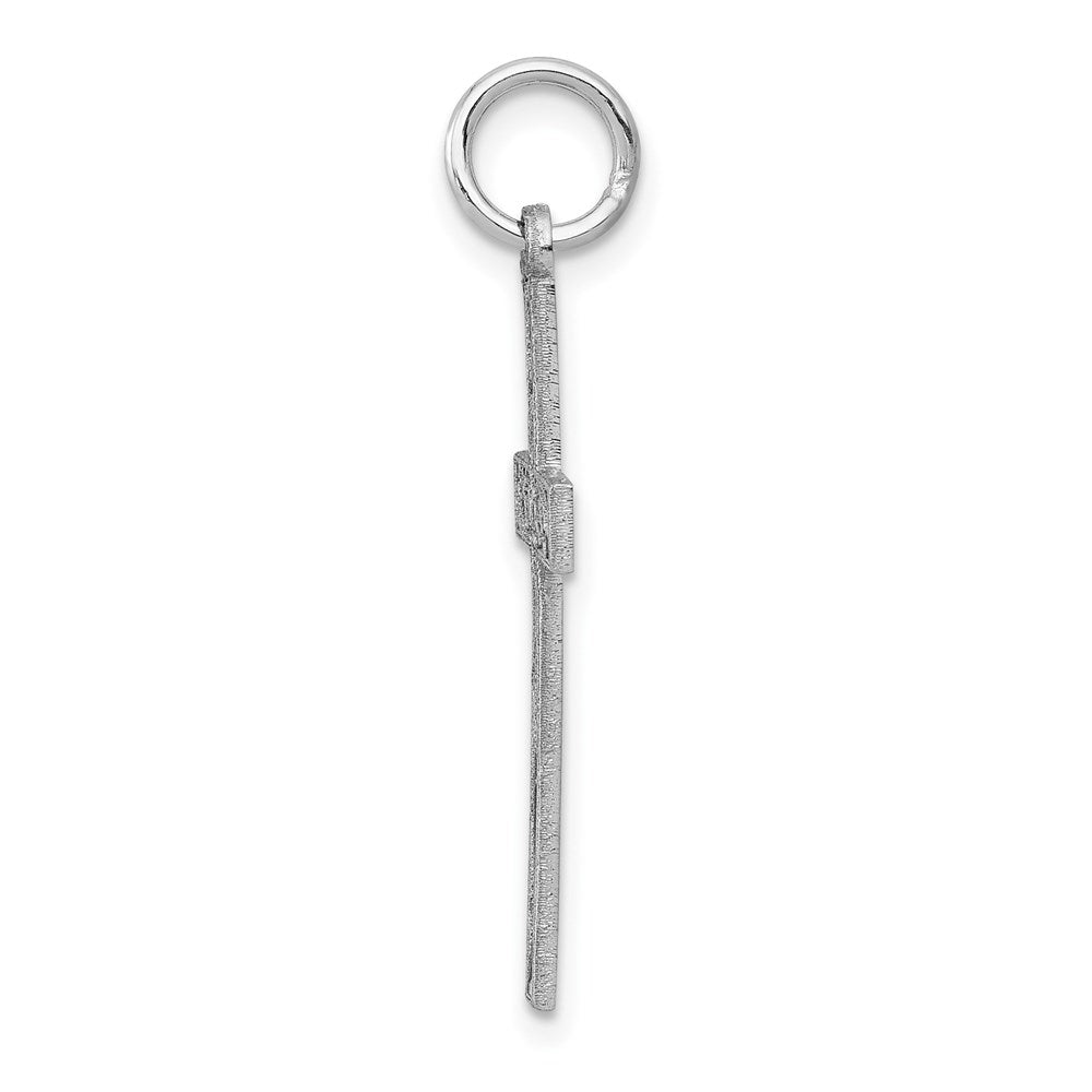 14K Weißgold 14K Weißgold Lasergraviert Kreuz Charm