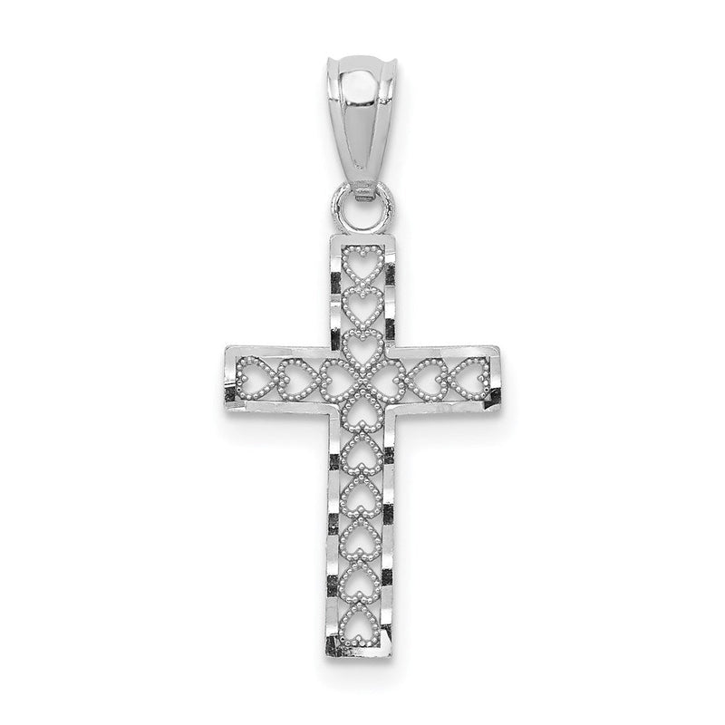 14K Weißgold 14K Weißgold Kreuz Anhänger