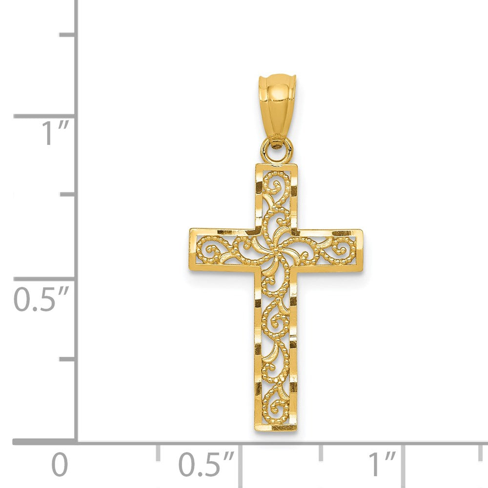 14K Gelbgold Kreuz Anhänger