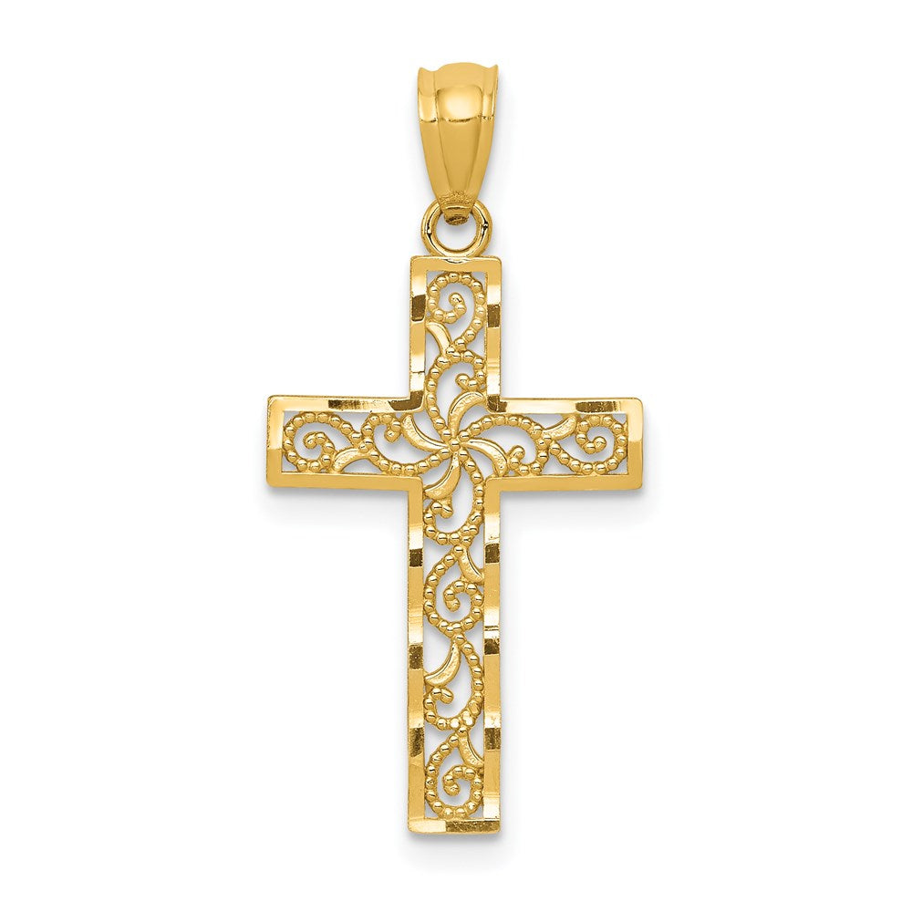 14K Gelbgold Kreuz Anhänger