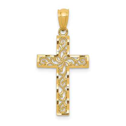 14K Gelbgold Kreuz Anhänger
