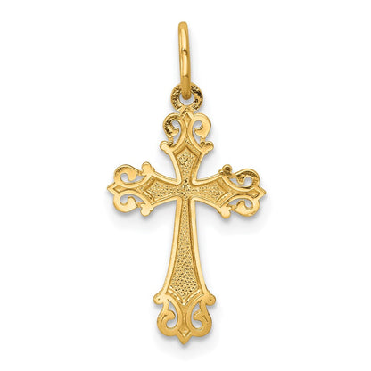 14K Gelb & Rhodium 14K mit Rhodium Kreuz Charm