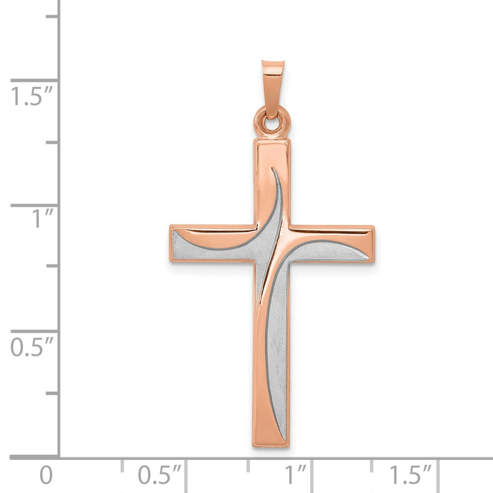 14K Roségold 14K Roségold Rhodium Kreuz Anhänger