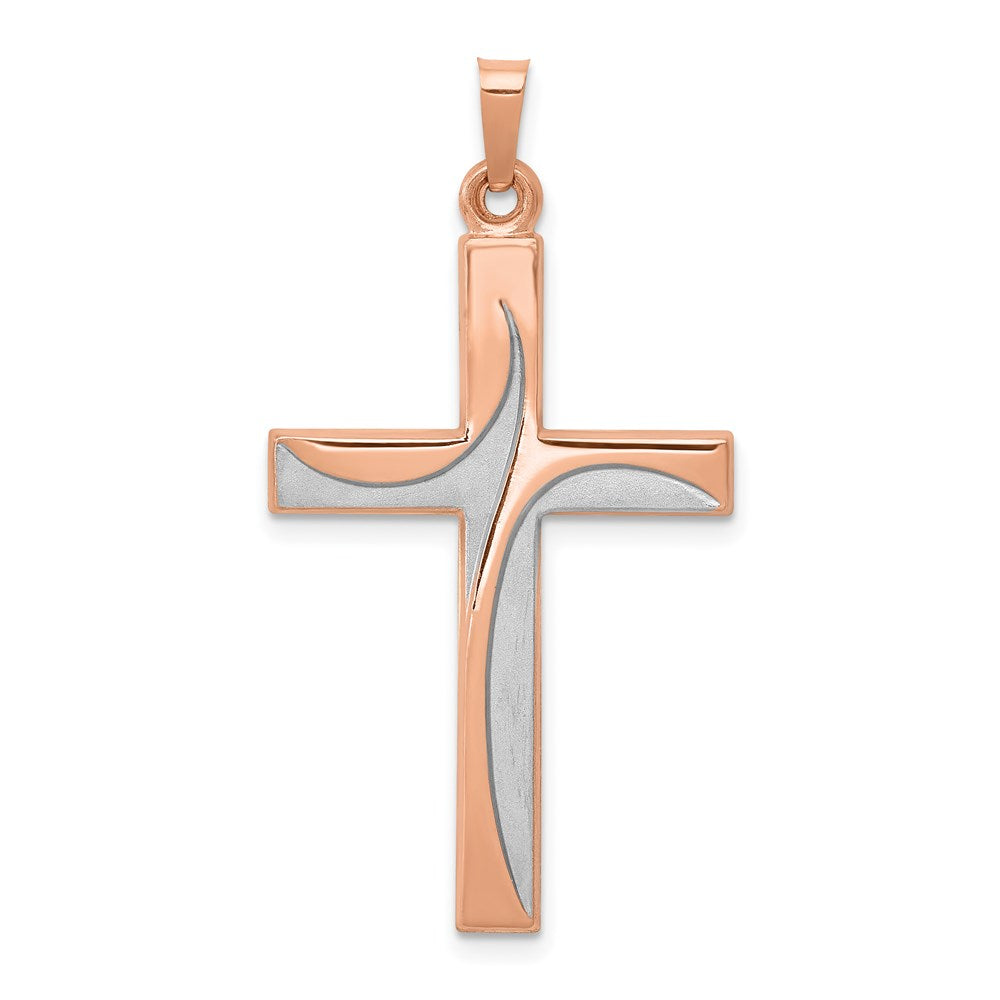 14K Roségold 14K Roségold Rhodium Kreuz Anhänger
