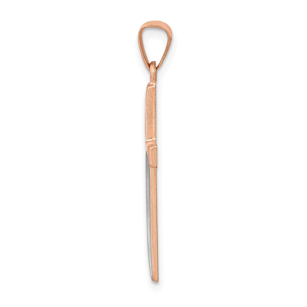 14K Roségold 14K Roségold Rhodium Hohl Kreuz Anhänger